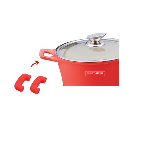 Royalty Line Universal Silicone Handle Protectors Cookware Set - Red