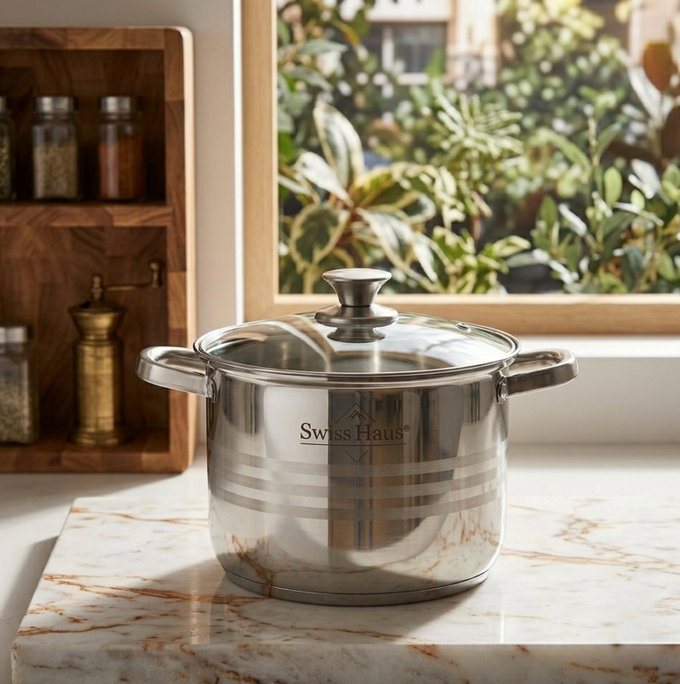 Swiss Haus 9-Piece Stainless Steel Cookware Set