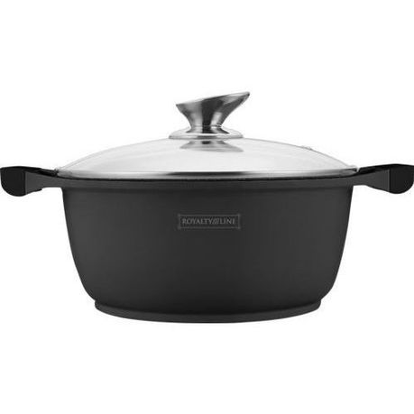 Royalty Line 28cm Marble Coating Casserole - Black