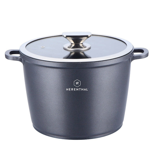 Herenthal 24cm Marble Coating Stock Pot - Silver