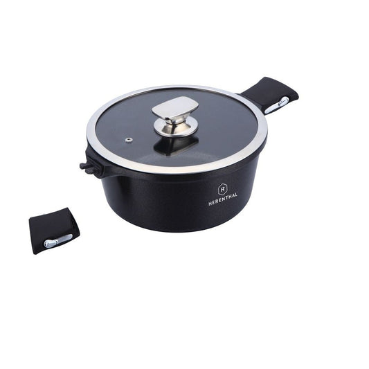 Herenthal 20cm Greblon C3+ Non-Stick Coating Casserole - Black