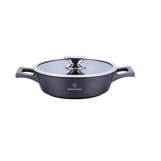 Herenthal 20cm Greblon C3+ Non-Stick Coating Shallow Pot - Silver