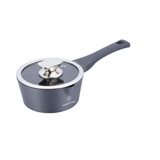 Herenthal 16cm Greblon C3+ Non-Stick Coating Sauce Pan - Silver