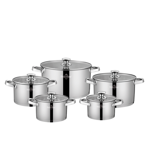 Swiss Haus 10-Piece Stainless Steel Cookware Set