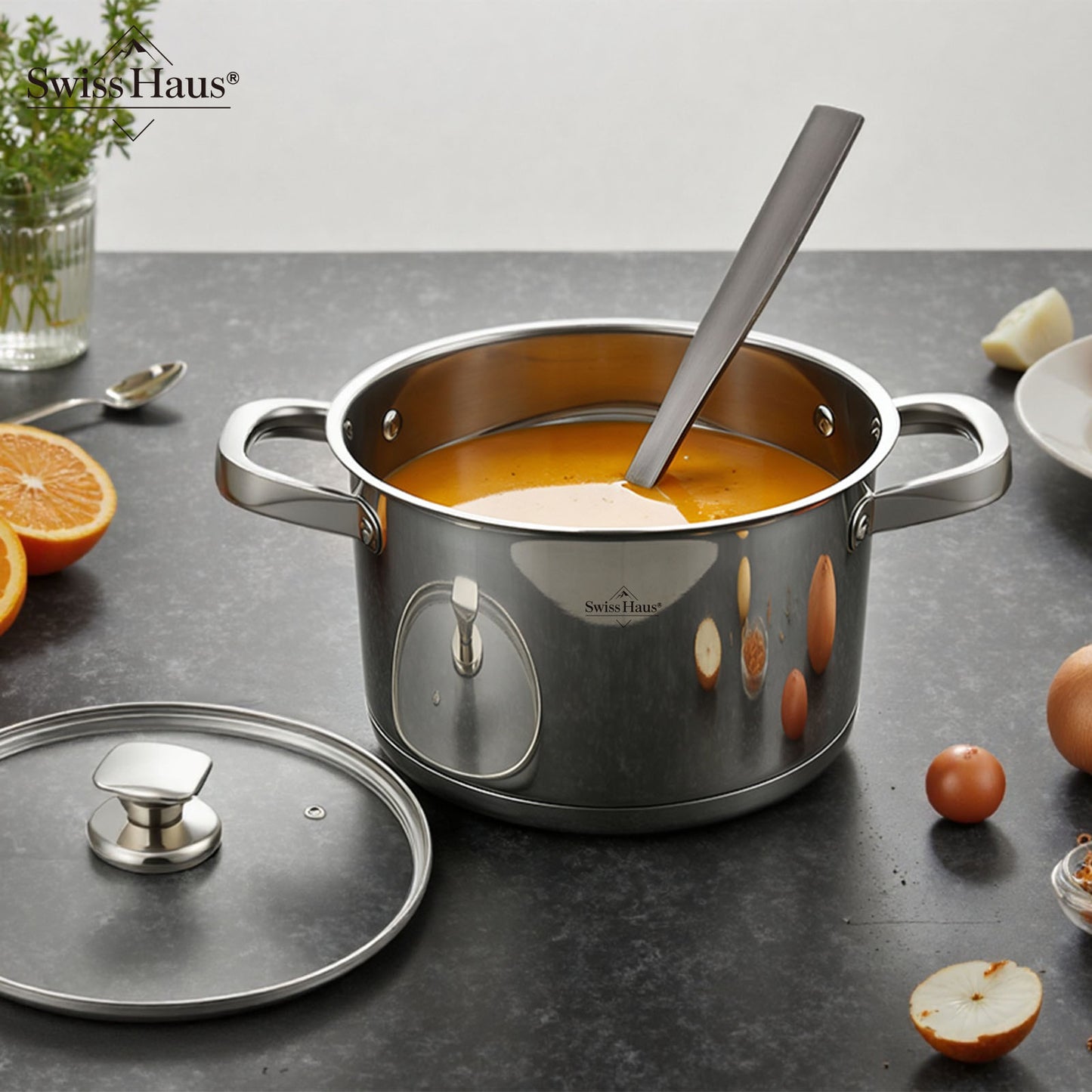Swiss Haus 10-Piece Stainless Steel Cookware Set