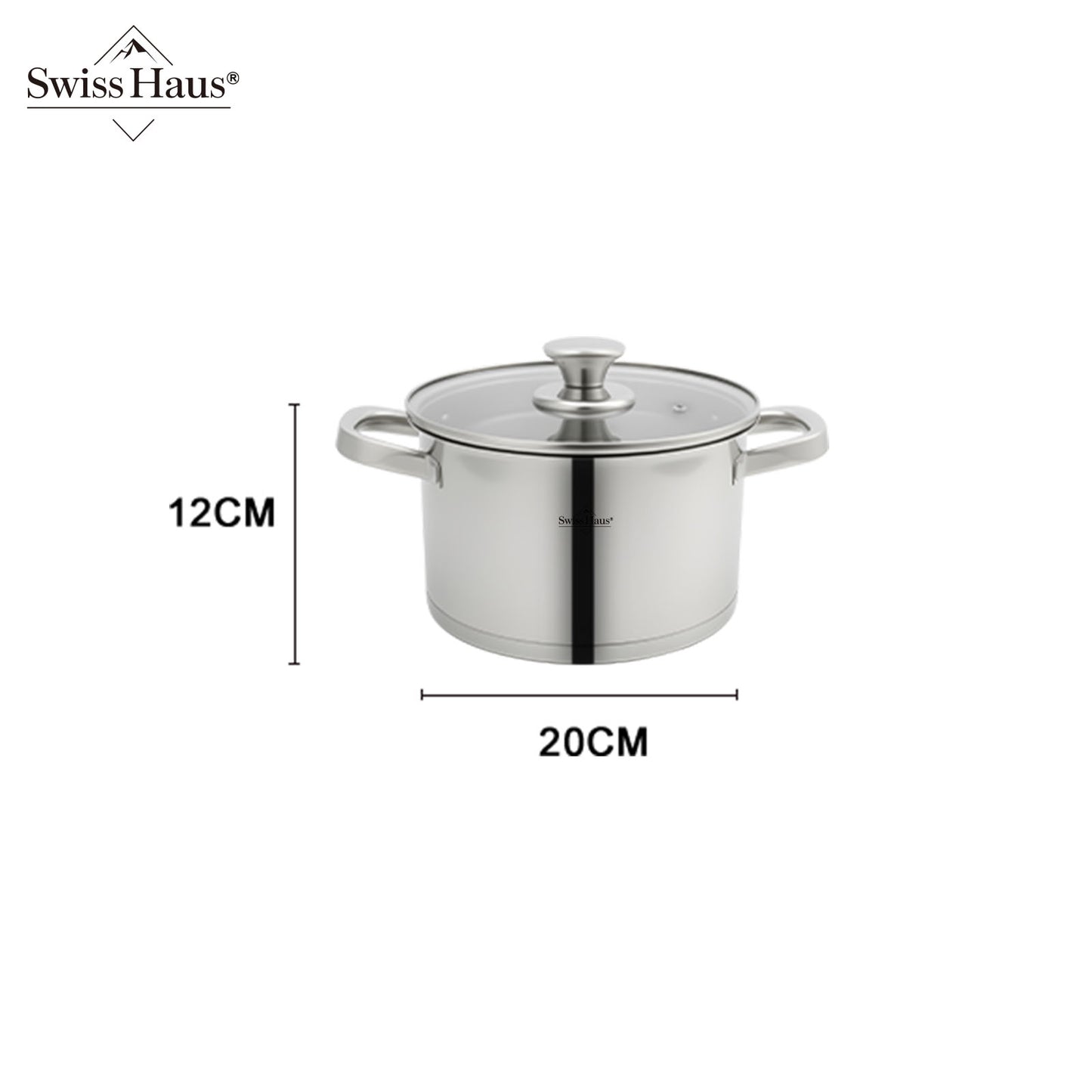 Swiss Haus 12-Piece Stainless Steel Cookware Set