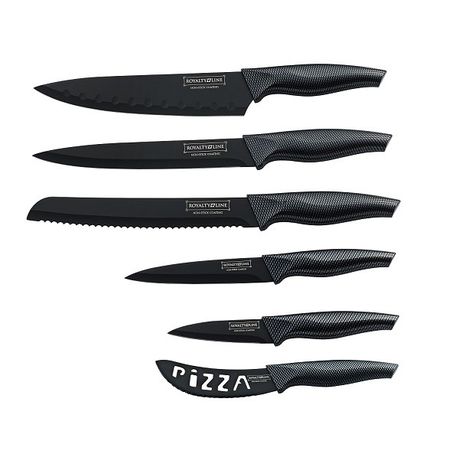 Royalty Line 6 Piece Non-Stick Coating Knife Set - Black
