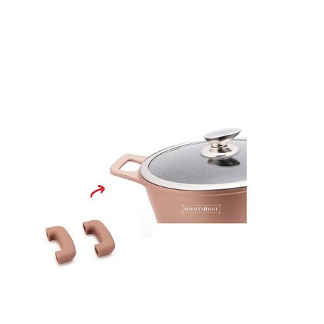 Royalty Line Universal Silicone Handle Protectors Cookware Set - Copper