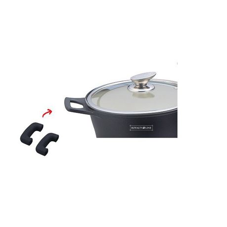 Royalty Line Universal Silicone Handle Protectors Cookware Set - Black