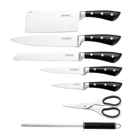 Royalty Line 8-Piece Stainless Steel Knife Set with Stand - RL-KSS821 Black