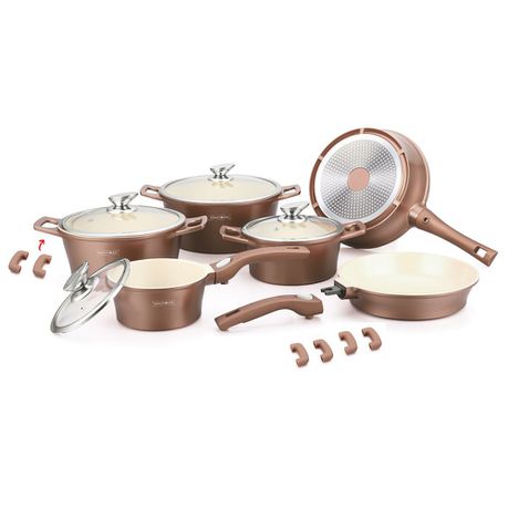 Royalty Line 16 Piece Ceramic Coating Cookware Set - Copper