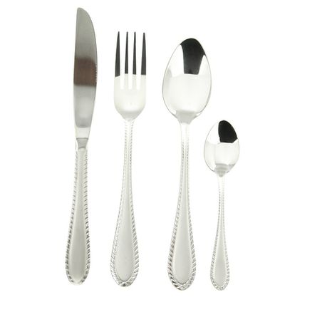 Royalty Line 72 Piece Mirror Finish Cutlery Set - Old Dutch Silver (s1)