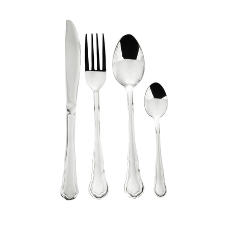 Royalty Line 72 Piece Mirror Finish Cutlery Set - Old Dutch Silver (s2)