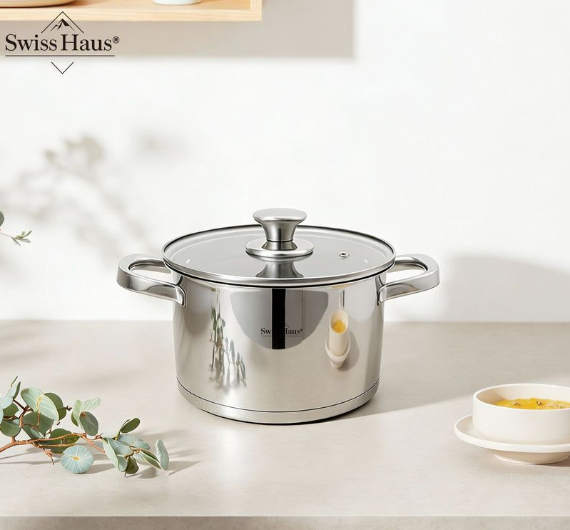 Swiss Haus 12-Piece Stainless Steel Cookware Set