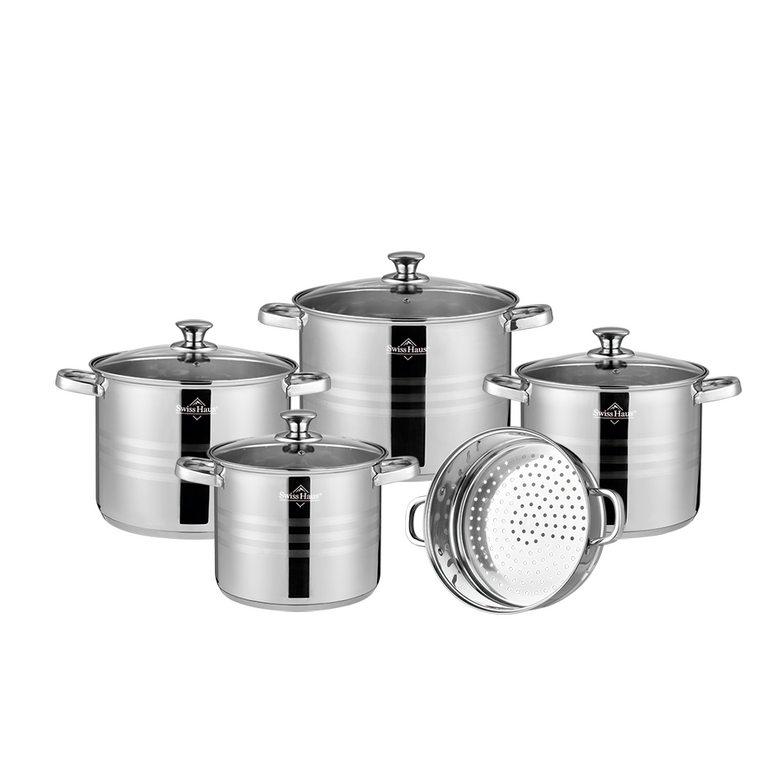 Swiss Haus 9-Piece Stainless Steel Cookware Set