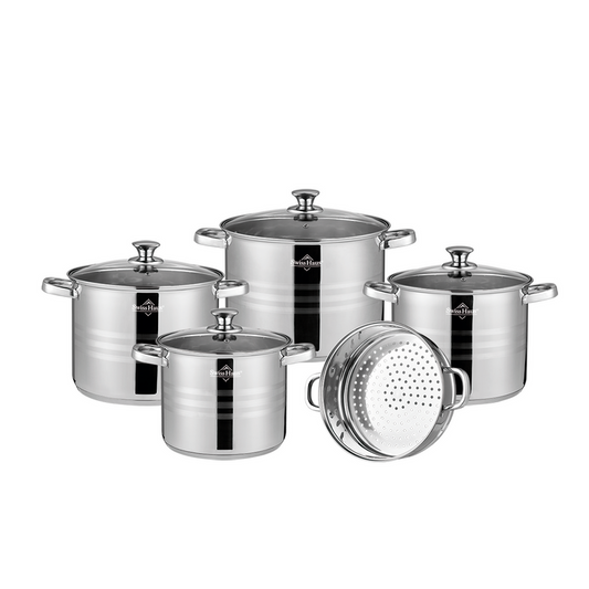 Swiss Haus 9-Piece Stainless Steel Cookware Set