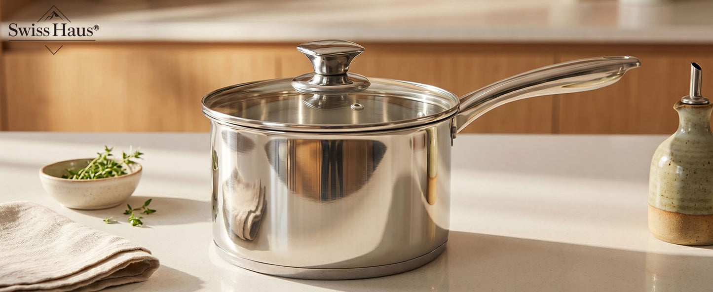 Swiss Haus 12-Piece Stainless Steel Cookware Set