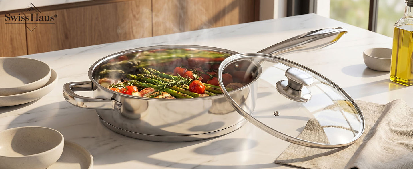 Swiss Haus 12-Piece Stainless Steel Cookware Set