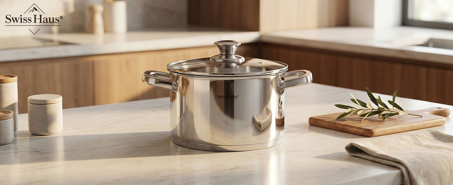 Swiss Haus 10-Piece Stainless Steel Cookware Set