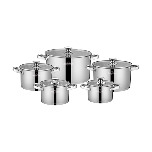 Swiss Haus 10-Piece Stainless Steel Cookware Set