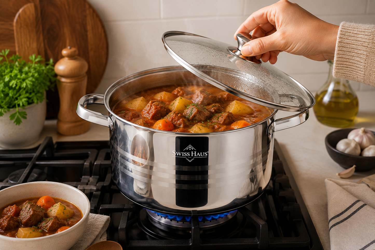 Swiss Haus 9-Piece Stainless Steel Cookware Set