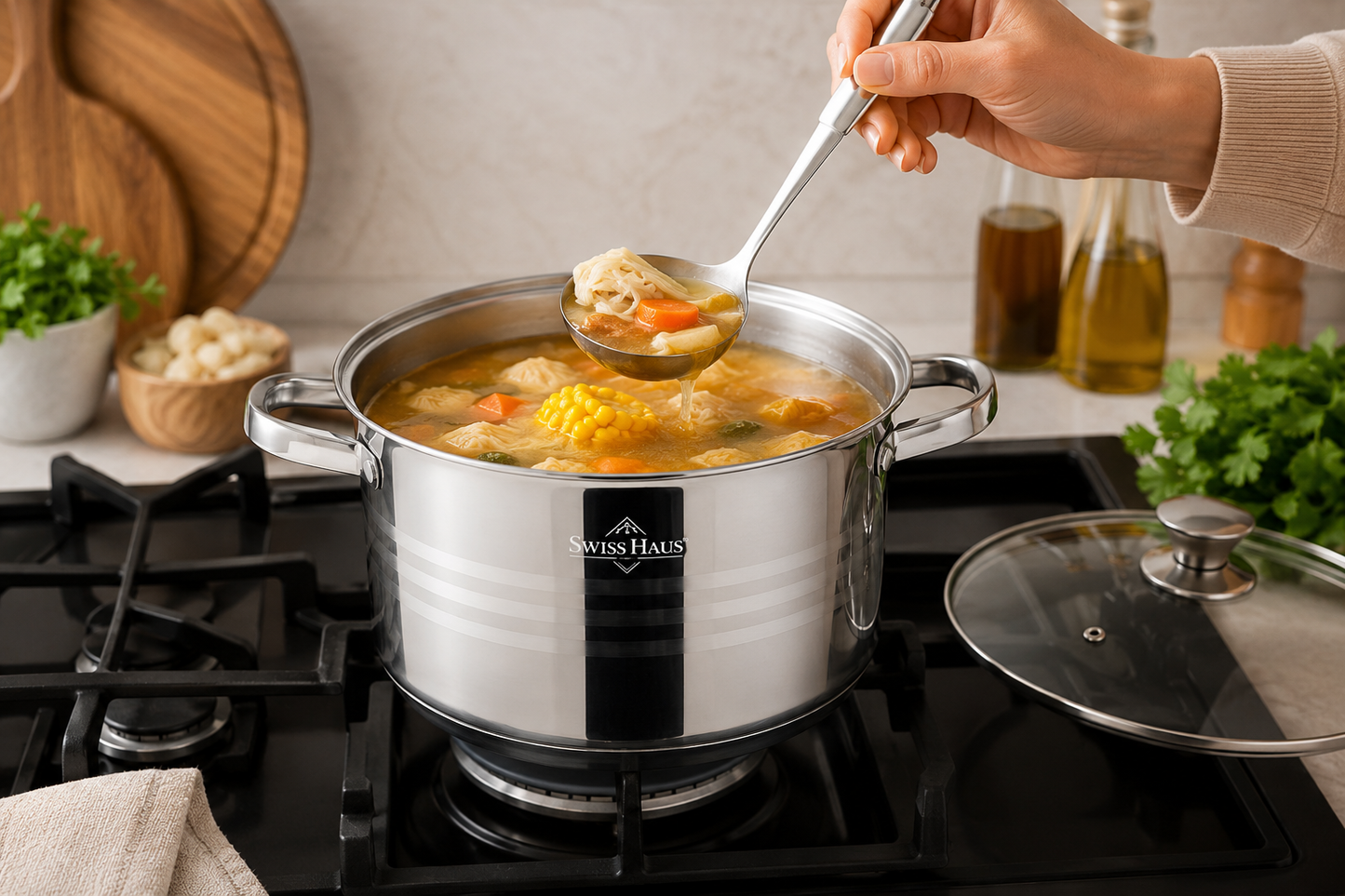 Swiss Haus 9-Piece Stainless Steel Cookware Set