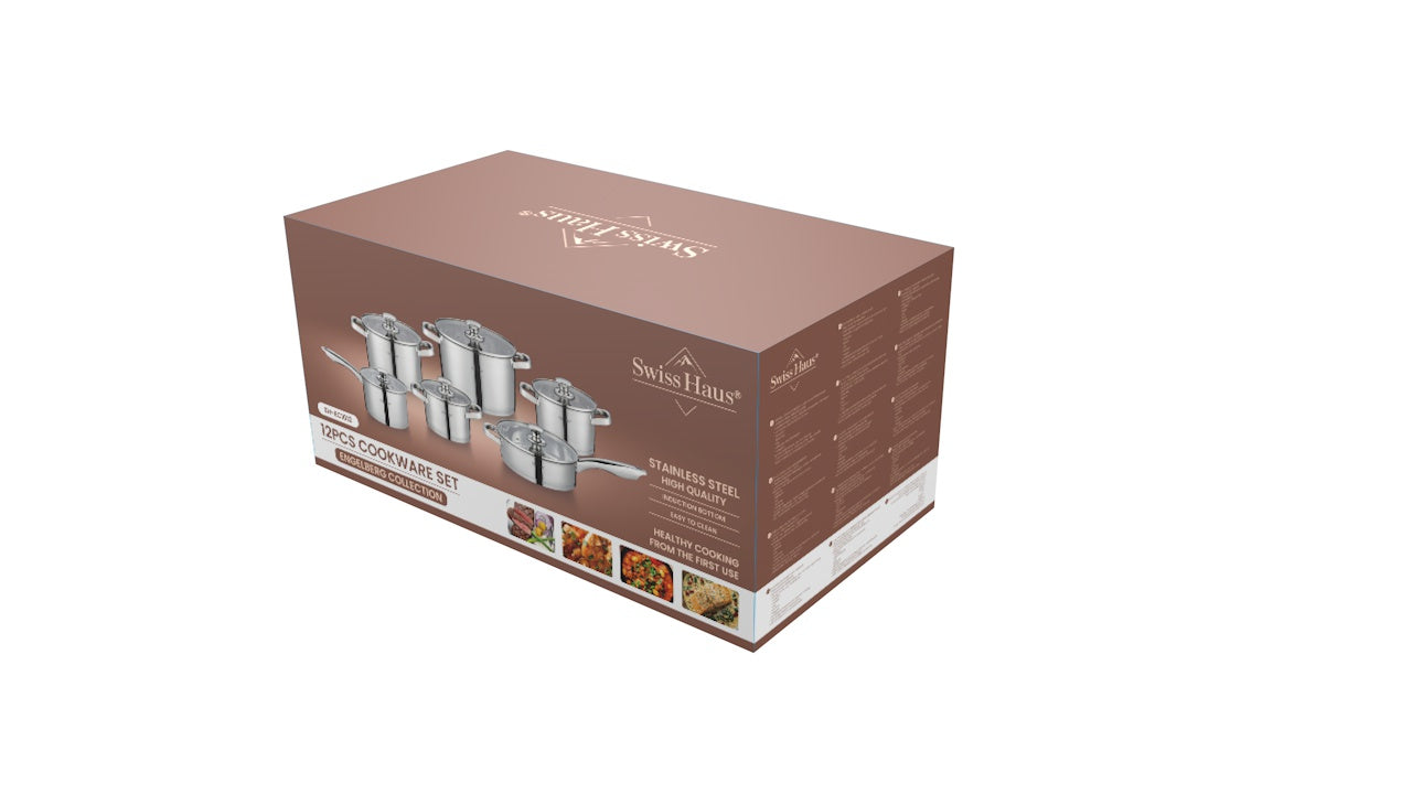 Swiss Haus 12-Piece Stainless Steel Cookware Set