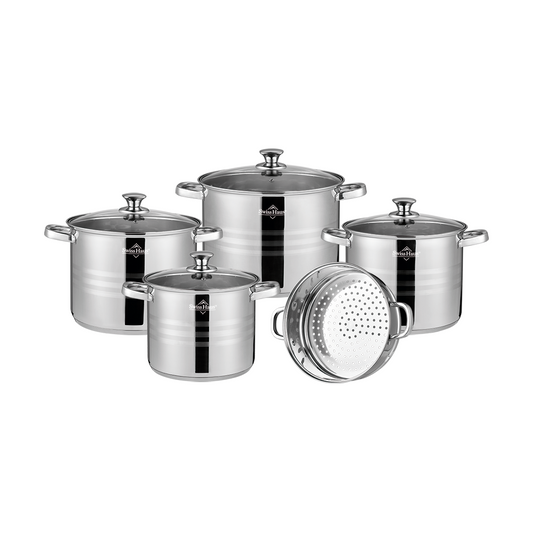 Swiss Haus 9-Piece Stainless Steel Cookware Set