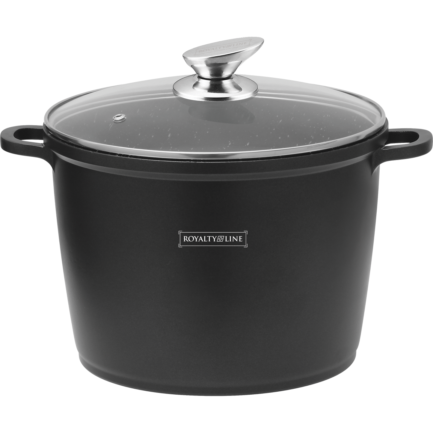 Royalty Line 24cm Marble Coating Stock Pot - Black