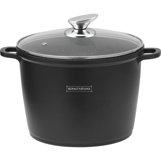 Royalty Line 24cm Marble Coating Stock Pot - Black