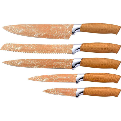 Royalty Line 5-Piece Non-Stick Knife set with Stand