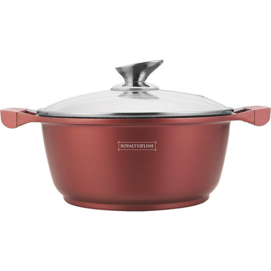 Royalty Line 32cm Marble Coating Casserole - Burgundy