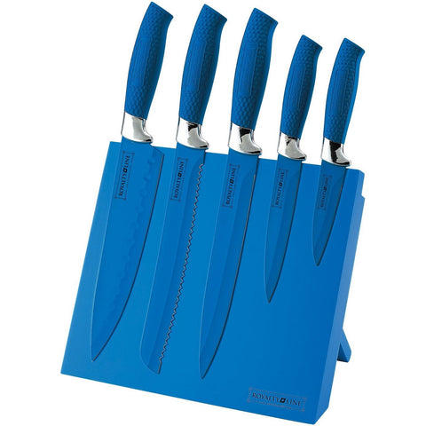 Royalty Line 6-Piece Non-Stick Coating Knife Set With Stand